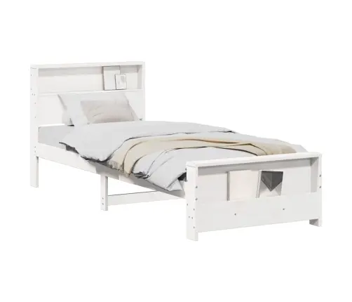 Voodi Raam Peaga Valge 75 X 190 Cm Tehispuit