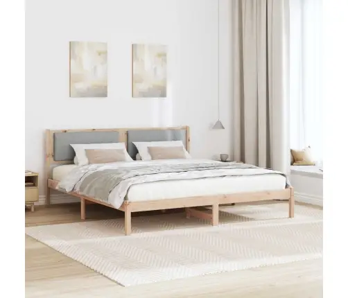 Gultas Rāmis Gaiši Pelēks 180 X 200 Cm Ciets Priedes Koks Vidaxl