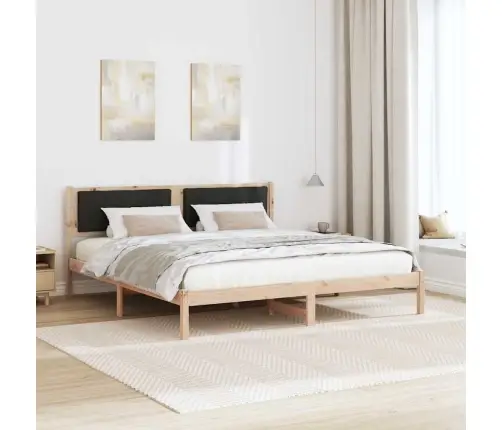 Lovos Rėmas Juoda 180 X 200 Cm Kietos Pušies Mediena