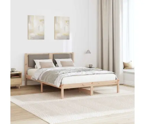 Gultas Rāmis Pelēkbrūna 160 X 200 Cm Ciets Priedes Koks Vidaxl