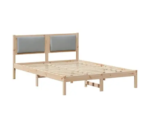 Gultas Rāmis Gaiši Pelēks 150 X 200 Cm Ciets Priedes Koks Vidaxl