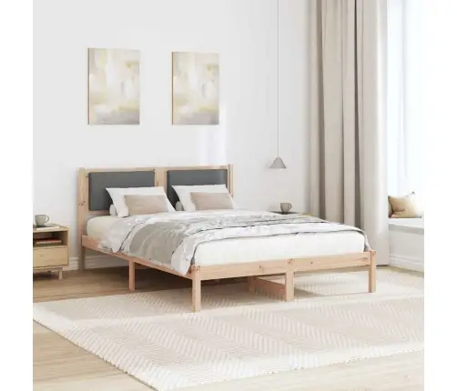 Gultas Rāmis Tumši Pelēks 150 X 200 Cm Ciets Priedes Koks Vidaxl