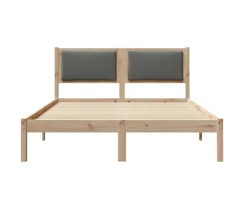Gultas Rāmis Tumši Pelēks 150 X 200 Cm Ciets Priedes Koks Vidaxl