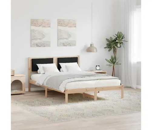 Lovos Rėmas Juoda 150 X 200 Cm Kietos Pušies Mediena