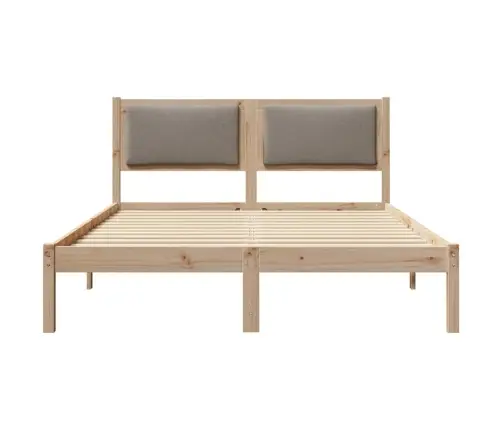 Gultas Rāmis Pelēkbrūna 150 X 200 Cm Ciets Priedes Koks Vidaxl