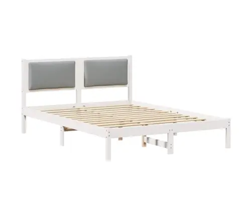 Gultas Rāmis Gaiši Pelēks 140 X 200 Cm Ciets Priedes Koks Vidaxl