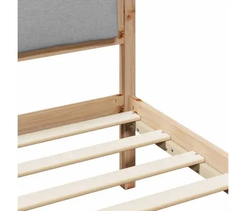 Gultas Rāmis Gaiši Pelēks 120 X 200 Cm Ciets Priedes Koks Vidaxl