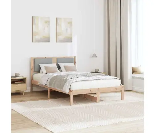 Gultas Rāmis Gaiši Pelēks 120 X 200 Cm Ciets Priedes Koks Vidaxl
