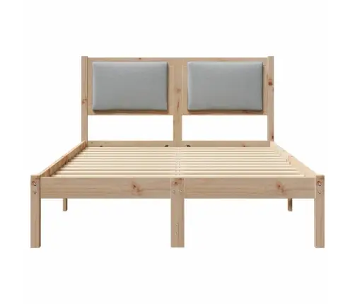 Gultas Rāmis Gaiši Pelēks 120 X 200 Cm Ciets Priedes Koks Vidaxl