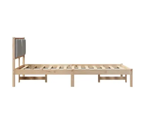 Gultas Rāmis Gaiši Pelēks 120 X 200 Cm Ciets Priedes Koks Vidaxl