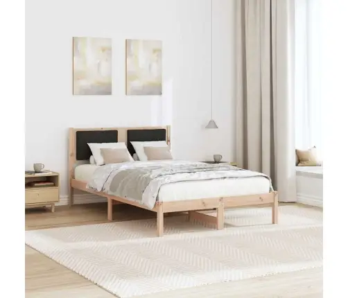 Gultas Rāmis Melna 120 X 200 Cm Ciets Priedes Koks Vidaxl