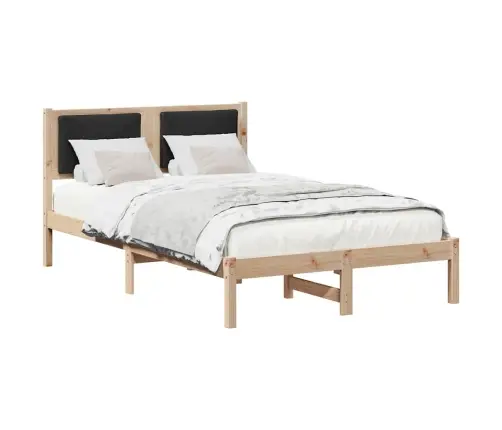 Gultas Rāmis Melna 120 X 200 Cm Ciets Priedes Koks Vidaxl