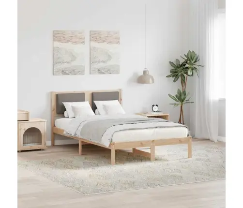 Voodi Raam Peaga Pruunikashall 120 X 200 Cm Tahke Mänd