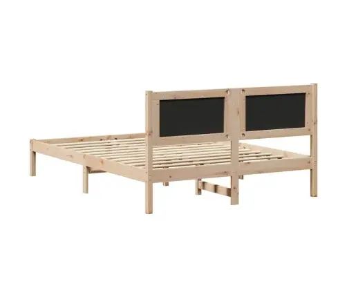 Gultas Rāmis Gaiši Pelēks 140 X 190 Cm Ciets Priedes Koks Vidaxl