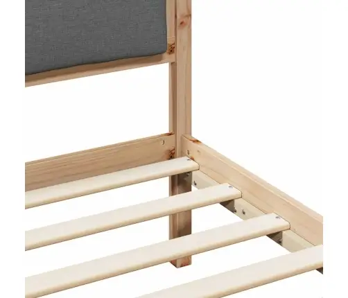 Gultas Rāmis Tumši Pelēks 140 X 190 Cm Ciets Priedes Koks Vidaxl