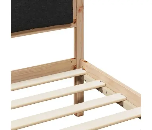 Gultas Rāmis Melna 140 X 190 Cm Ciets Priedes Koks Vidaxl