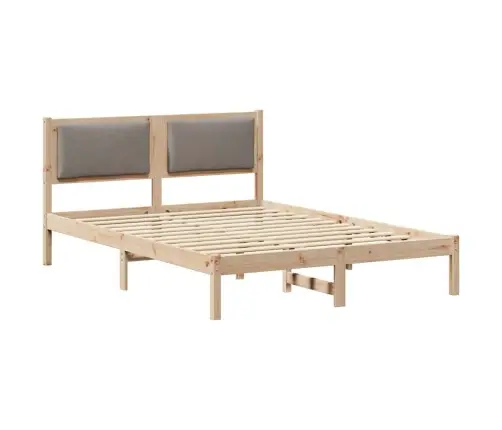 Gultas Rāmis Pelēkbrūna 140 X 190 Cm Ciets Priedes Koks Vidaxl