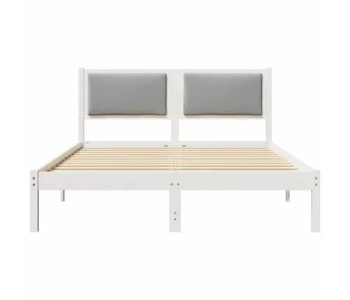 Gultas Rāmis Gaiši Pelēks 140 X 190 Cm Ciets Priedes Koks Vidaxl