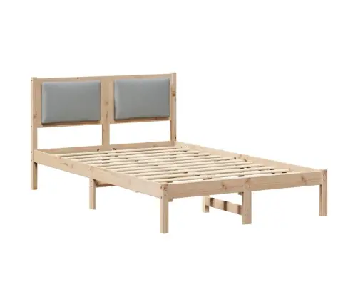 Voodi Raam Peaga Helehall 120 X 190 Cm Tahke Mänd