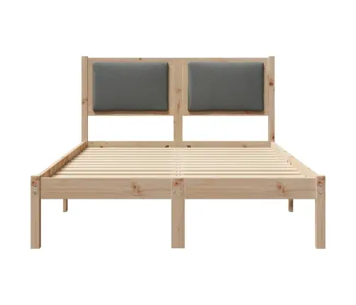 Gultas Rāmis Tumši Pelēks 120 X 190 Cm Ciets Priedes Koks Vidaxl
