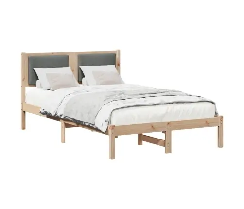 Gultas Rāmis Tumši Pelēks 120 X 190 Cm Ciets Priedes Koks Vidaxl