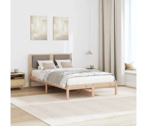 Gultas Rāmis Pelēkbrūna 120 X 190 Cm Ciets Priedes Koks Vidaxl