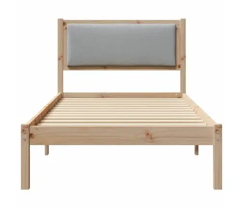 Voodi Raam Peaga Helehall 100 X 200 Cm Tahke Mänd