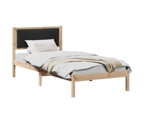 Gultas Rāmis Melna 100 X 200 Cm Ciets Priedes Koks Vidaxl