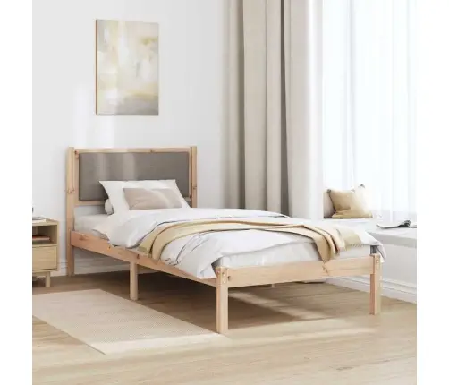 Gultas Rāmis Pelēkbrūna 100 X 200 Cm Ciets Priedes Koks Vidaxl