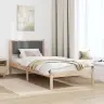 Gultas Rāmis Tumši Pelēks 90 X 200 Cm Ciets Priedes Koks Vidaxl