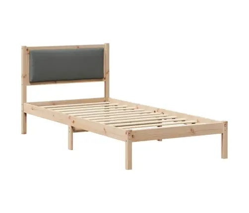 Gultas Rāmis Tumši Pelēks 90 X 200 Cm Ciets Priedes Koks Vidaxl