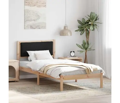 Gultas Rāmis Melna 90 X 200 Cm Ciets Priedes Koks Vidaxl