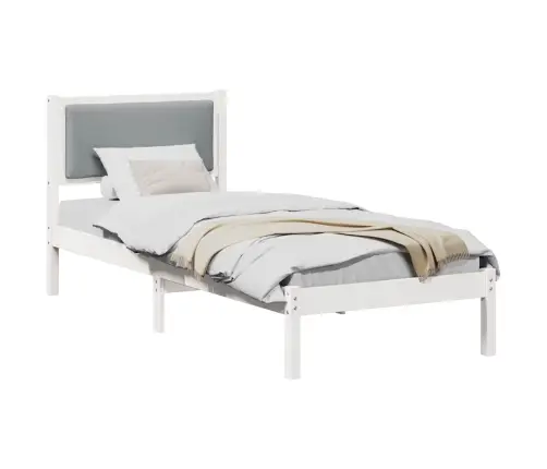 Voodi Raam Peaga Helehall 80 X 200 Cm Tahke Mänd