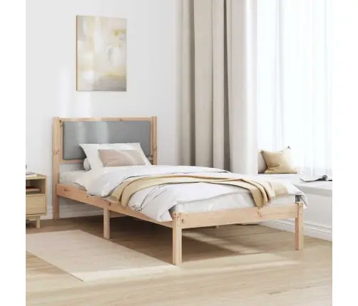 Voodi Raam Peaga Helehall 90 X 190 Cm Tahke Mänd