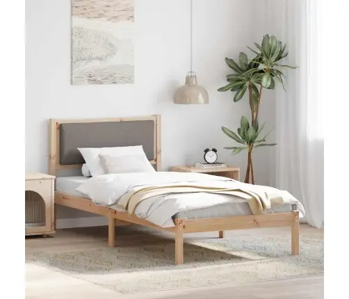 Gultas Rāmis Pelēkbrūna 90 X 190 Cm Ciets Priedes Koks Vidaxl