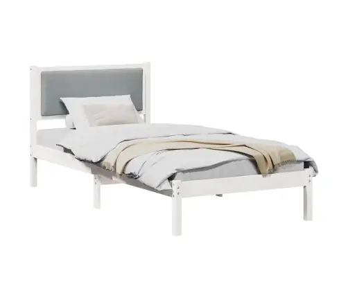 Gultas Rāmis Gaiši Pelēks 90 X 190 Cm Ciets Priedes Koks Vidaxl