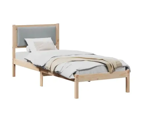 Voodi Raam Peaga Helehall 80 X 190 Cm Tahke Mänd