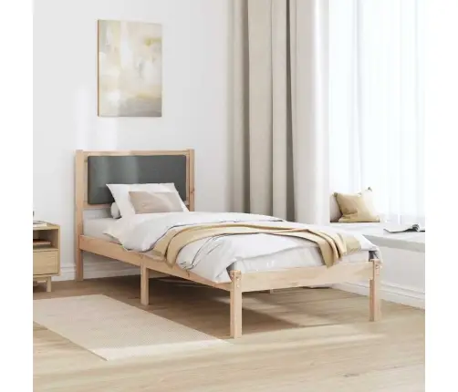 Gultas Rāmis Tumši Pelēks 80 X 190 Cm Ciets Priedes Koks Vidaxl