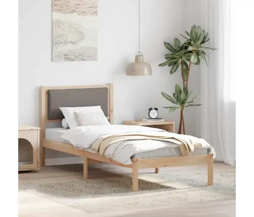 Gultas Rāmis Pelēkbrūna 80 X 190 Cm Ciets Priedes Koks Vidaxl