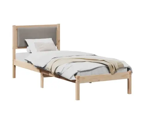 Gultas Rāmis Pelēkbrūna 80 X 190 Cm Ciets Priedes Koks Vidaxl