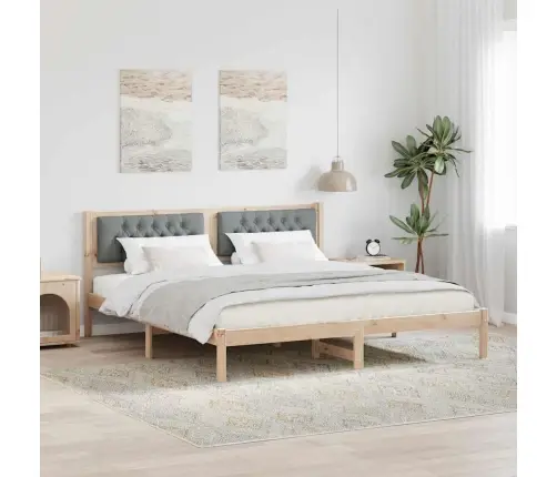 Gultas Rāmis Ar Galvas Klāju Gaiši Pelēks 160 X 200 Cm Audums Vidaxl