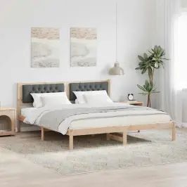 Gultas Rāmis Ar Galvas Klāju Tumši Pelēks 160 X 200 Cm Audums Vidaxl Gultas Rāmis Ar Galvas Klāju Tumši Pelēks 160 X 200 Cm Audums Vidaxl