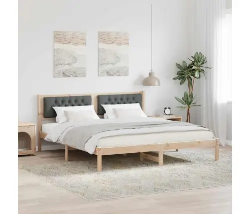 Voodi Raam Peaga Tumehall 160 X 200 Cm Tahke Mänd