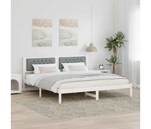 Voodi Raam Peaga Helehall 160 X 200 Cm Tahke Mänd