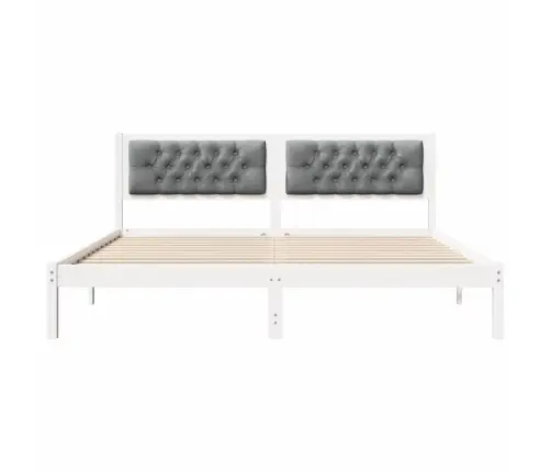 Voodi Raam Peaga Helehall 160 X 200 Cm Tahke Mänd