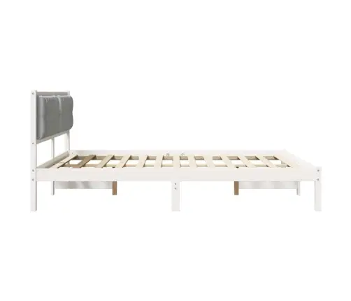 Voodi Raam Peaga Helehall 160 X 200 Cm Tahke Mänd