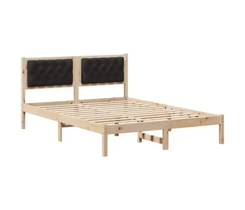 Gultas Rāmis Ar Galvas Klāju Melna 150 X 200 Cm Audums Vidaxl