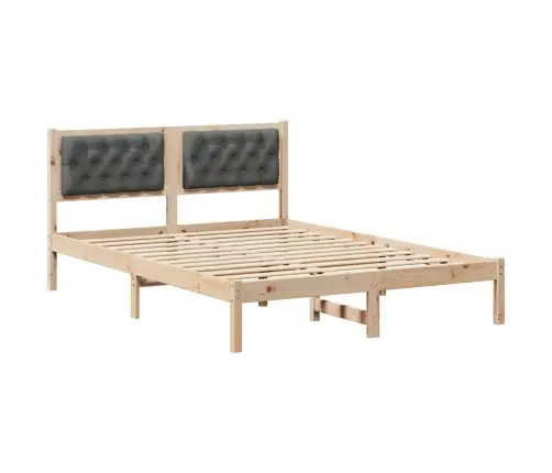 Gultas Rāmis Ar Galvas Klāju Tumši Pelēks 140 X 200 Cm Audums Vidaxl