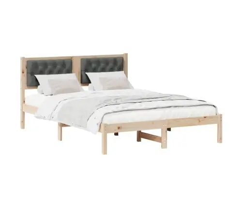 Gultas Rāmis Ar Galvas Klāju Tumši Pelēks 140 X 200 Cm Audums Vidaxl