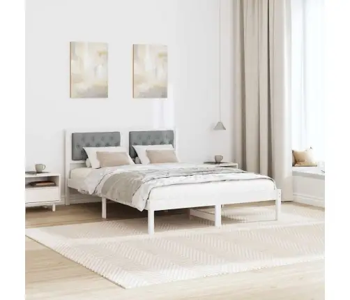 Gultas Rāmis Ar Galvas Klāju Gaiši Pelēks 140 X 200 Cm Audums Vidaxl